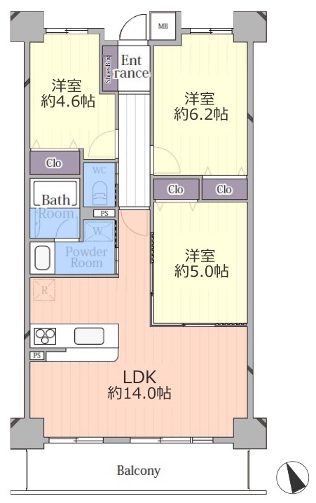 リーベスト和光2　1階　間取図